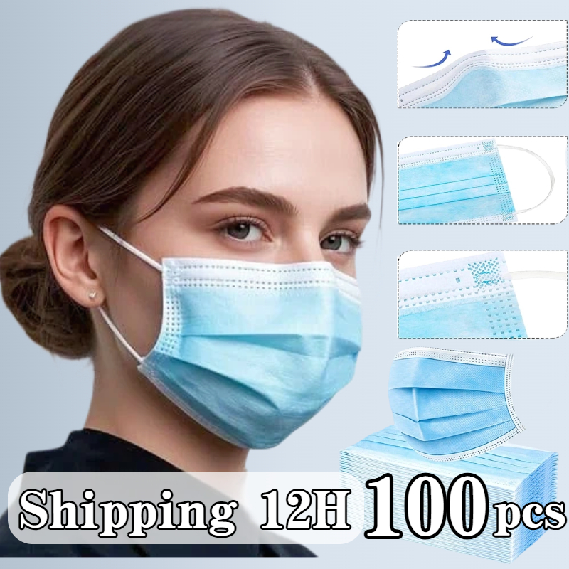100 قطعة قناع واقٍ أزرق يمكن ا - مراجعة Disposable Mask Blue وسعره