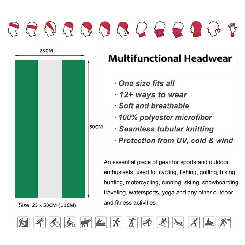 نيجيريا العلم باندانا النساء ا - مراجعة Neck Gaiter Face Cover وسعره